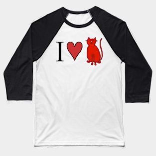 I Love Cats Baseball T-Shirt